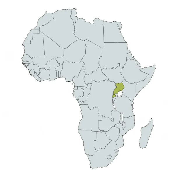 Map of Uganda and Rwanda